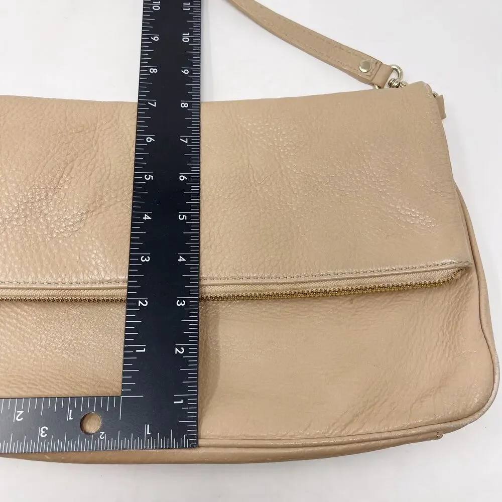 Kate Spade Taupe Cobble Hill Crossbody Leather Bag Flap Top Zip Pocket Pebbled